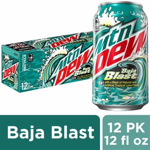 Mountain Dew® Baja Blast Soda Cans Perspective: front