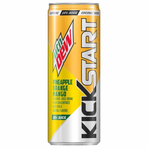 Mountain Dew® Kickstart™ Pineapple Orange & Mango Energy Drink Perspective: front