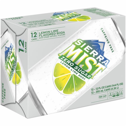 Sierra Mist Zero Sugar Lemon Lime Caffeine Free Soda Pack Perspective: front