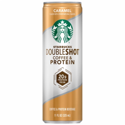Starbucks Doubleshot Caramel Coffee & Protein Beverage Perspective: front