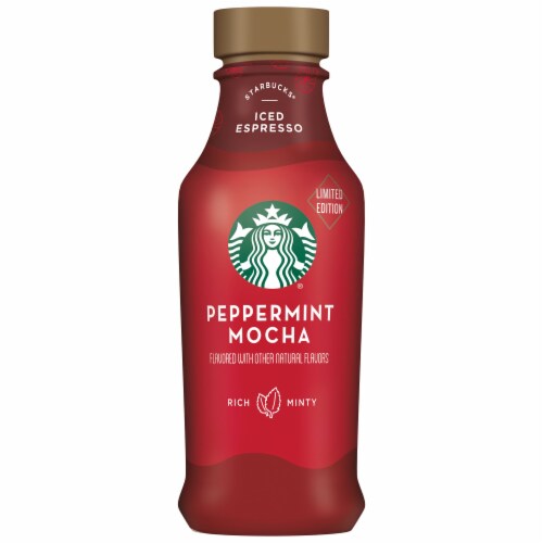 Starbucks Peppermint Mocha Iced Coffee Espresso Beverage Perspective: front