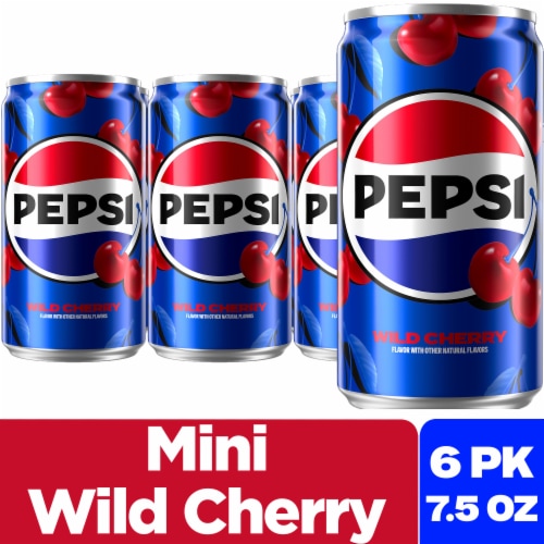 Pepsi Cola® Wild Cherry Soda Mini Cans Perspective: front