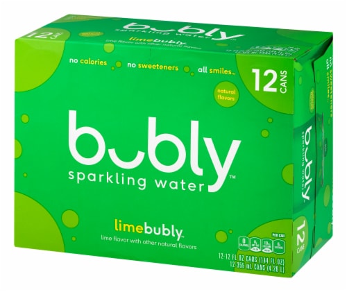 Bubly™ Lime Flavored Sparkling Water Cans Perspective: front