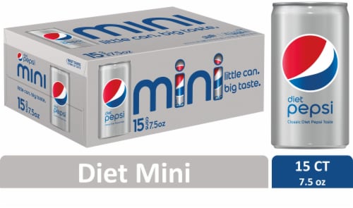 Diet Pepsi Cola® Soda Mini Cans Perspective: front