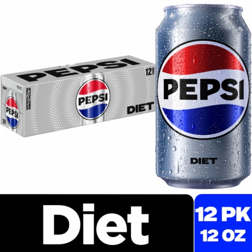 Diet Pepsi Cola® Zero Sugar Soda Cans Perspective: front
