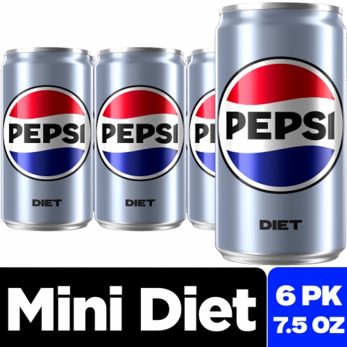 Diet Pepsi Cola® Soda Mini Cans 7.5 oz 6 pk Perspective: front