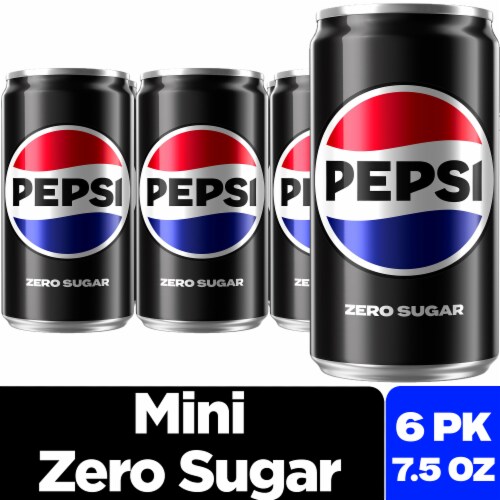 Pepsi Zero Sugar Soda Cola Mini Cans Perspective: front