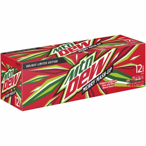 Mountain Dew Merry Mash Up Cranberry Pomegranate Soda Can Perspective: front