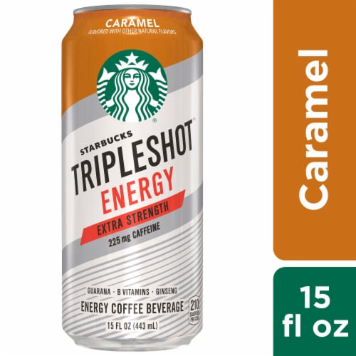Starbucks TripleShot™ Caramel Extra Strength Energy Coffee Beverage Perspective: front