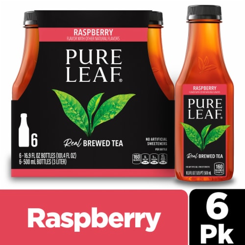 Pure Leaf Raspberry Brewed Iced Tea, 6 bottles / 16.9 fl oz