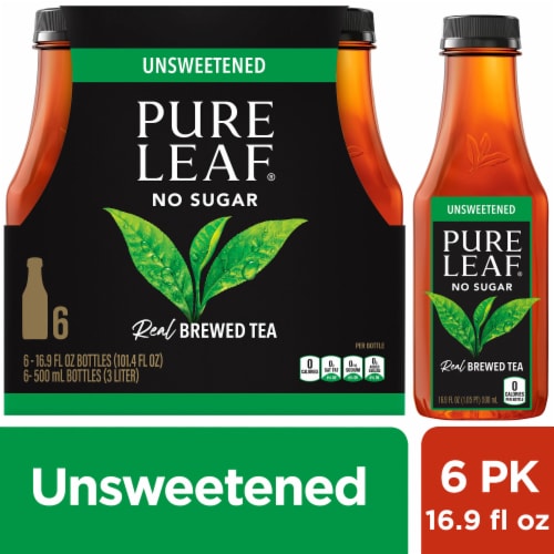 Pure Leaf Unsweetened Brewed Iced Tea, 6 bottles / 16.9 fl oz - Kroger