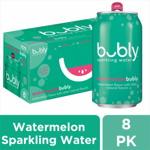 Bubly™ Watermelon Flavored Sparkling Water Cans Perspective: front