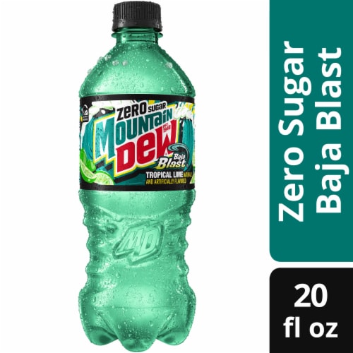 Mountain Dew® Zero Sugar Baja Blast Soda Bottle Perspective: front