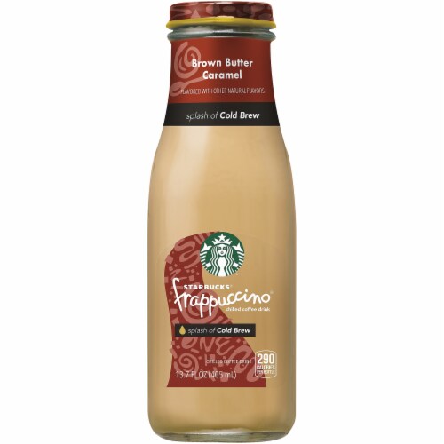 Starbucks® Frappuccino Brown Butter Caramel with Cold Brew Iced Coffee Drink Perspective: front