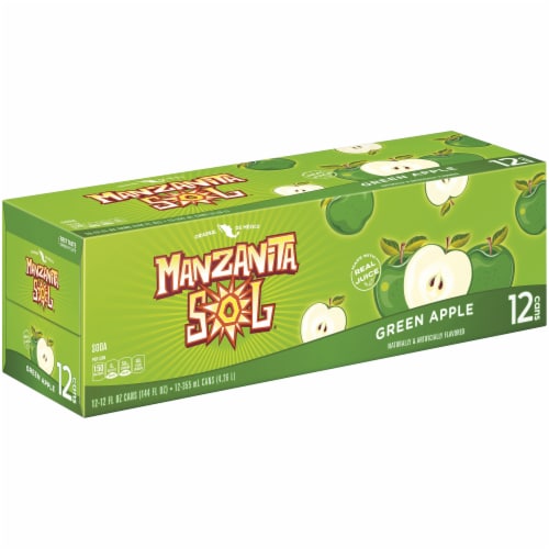 Manzanita Sol Soda Green Apple Soda Perspective: front