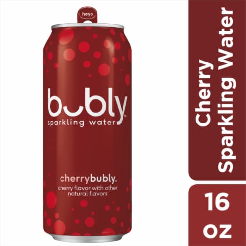 Bubly™ Cherry Flavored Sparkling Water Can Perspective: front