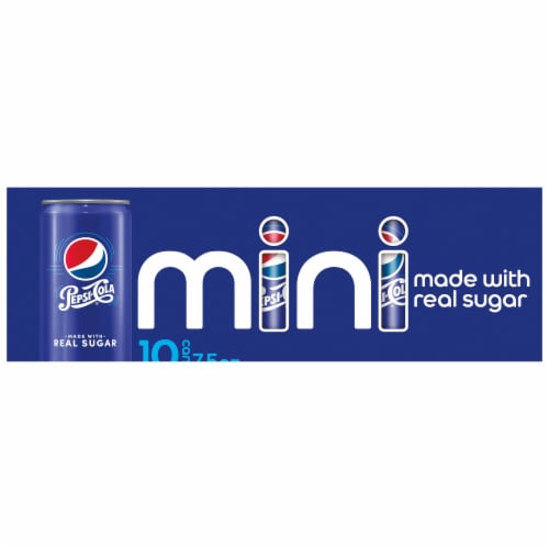 Pepsi Real Sugar Mini Soda Cans Perspective: front
