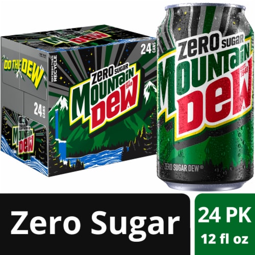 Mountain Dew Zero Sugar Soda 24 Pack Perspective: front