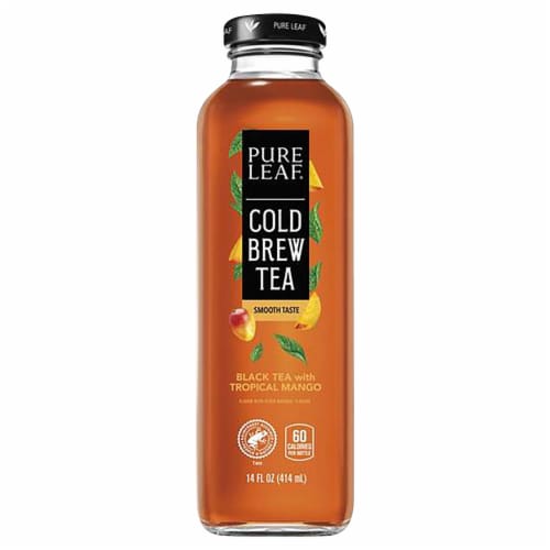Pure Leaf Cold Brew Iced Black Tea with Tropical Mango Perspective: front