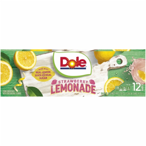 Dole Strawberry Lemonade Cans Perspective: front