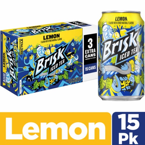 Brisk® Lemon Iced Tea Cans Perspective: front
