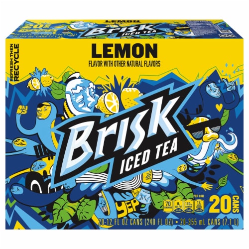 Lipton Brisk Lemon Iced Tea 12 fl oz can X 4 American drink