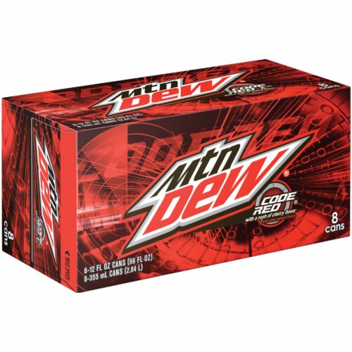 Mountain Dew Code Red Cherry Soda Perspective: front