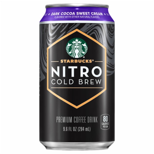 Starbucks® Nitro Cold Brew Dark Cocoa Sweet Cream Premium Iced Coffee Drink Perspective: front