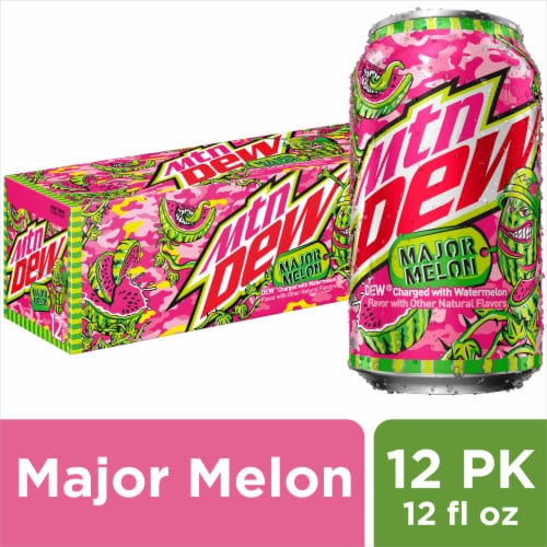 Mountain Dew® Major Melon Soda Cans Perspective: front