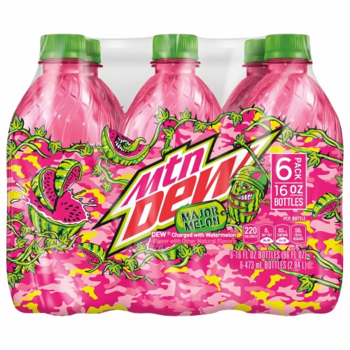Mountain Dew® Major Melon Soda Bottles Perspective: front