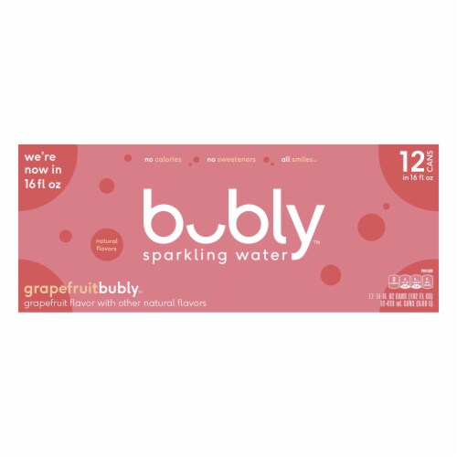 Bubly™ Grapefruit Flavored Sparkling Water Cans Perspective: front