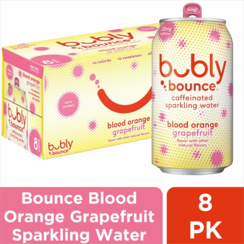 bubly Bounce™ Blood Orange Grapefruit Caffeinated Sparkling Water Perspective: front