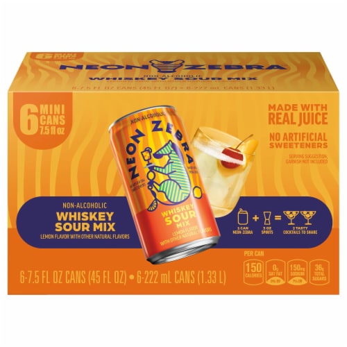 Neon Zebra Non-Alcoholic Whiskey Sour Mix Perspective: front