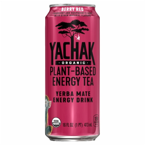 Yachak Berry Red Yerba Mate Energy Drink Perspective: front