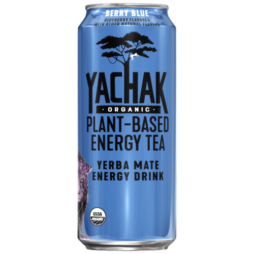 Yachak Berry Blue Yerba Mate Plant-Based Energy Drink Perspective: front