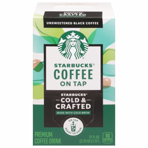 Starbucks® Cold & Crafted Premium Black Unsweetened Coffee Drink Perspective: front