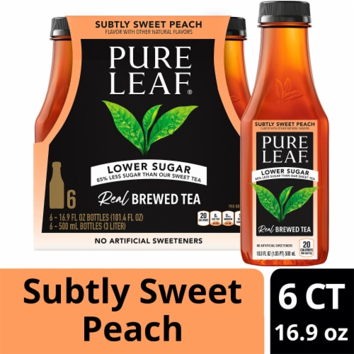 Pure Leaf Subtly Sweet Peach Iced Tea Perspective: front