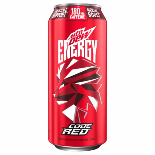 Mountain Dew® Code Red Energy Drink Can Perspective: front