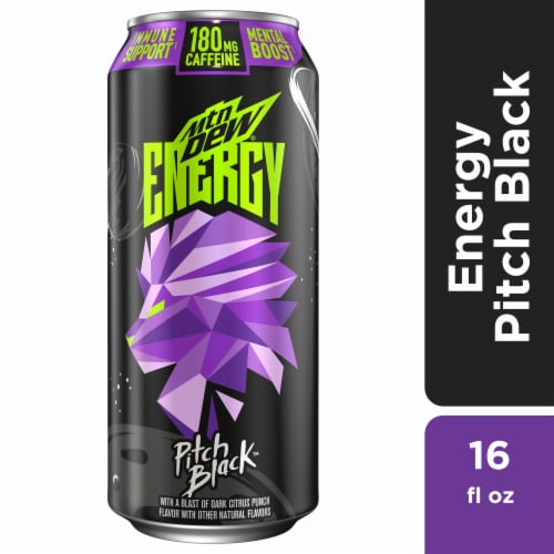 Mountain Dew Energy Pitch Black Energy Drink, 16 fl oz Mariano’s