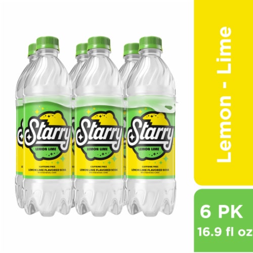 Starry™ Lemon Lime Caffeine Free Soda Bottles Perspective: front