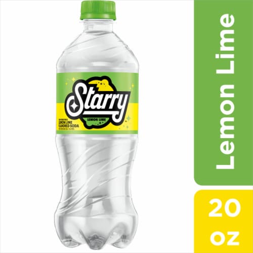 Starry™ Lemon Lime Caffeine Free Soda Bottle Perspective: front