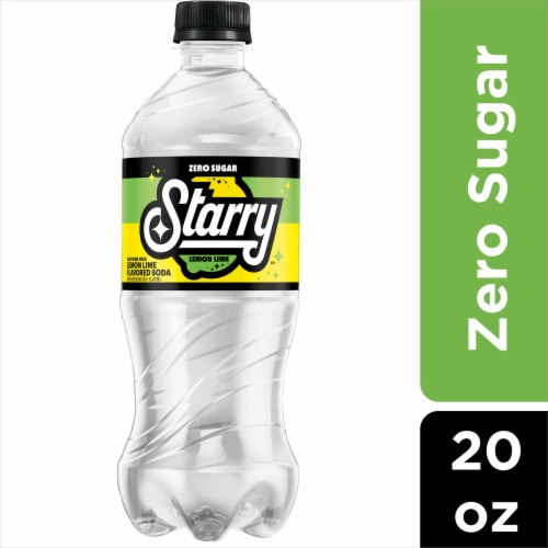 Starry™ Zero Sugar Lemon Lime Caffeine Free Soda Bottle Perspective: front