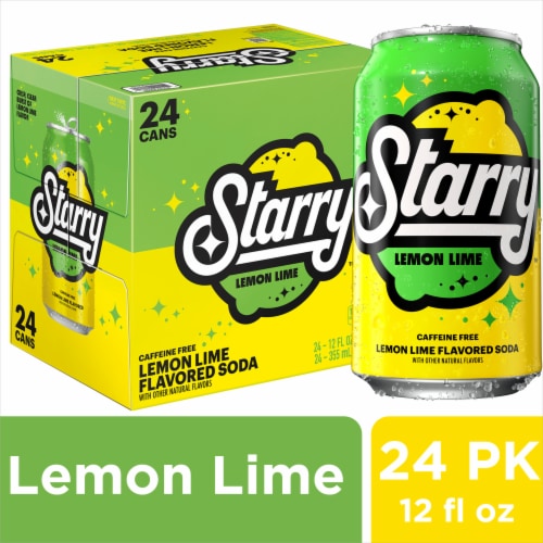 Starry™ Lemon Lime Caffeine Free Soda Bottles Perspective: front
