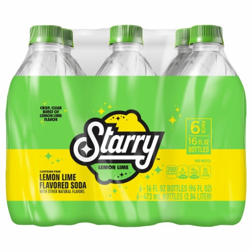 Pepsi Cola® Starry™ Lemon Lime Caffeine Free Soda Bottles Perspective: front