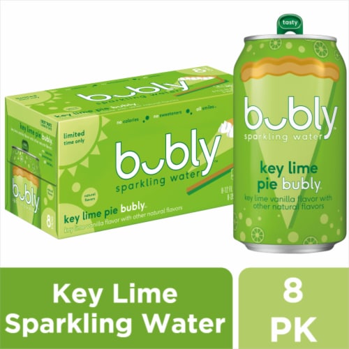 Bubly™ Key Lime Flavored Sparkling Water Cans Perspective: front