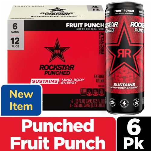 Rockstar® Punched Fruit Punch Energy Drink Multipack Sleek