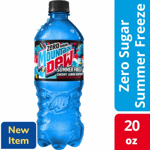 Mountain Dew Zero Sugar Summer Freeze Soda Bottle Perspective: front