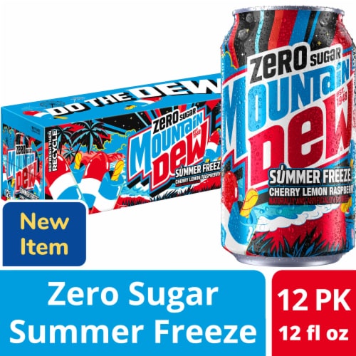 Mountain Dew® Zero Sugar Summer Freeze Soda Cans Perspective: front