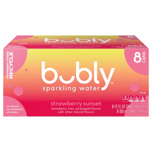 Bubly™ Strawberry Sunset Sparkling Water Perspective: front