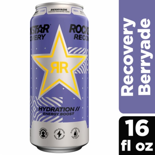 Rockstar Recovery Energy Drink Berryade 16 Fl Oz Perspective: front